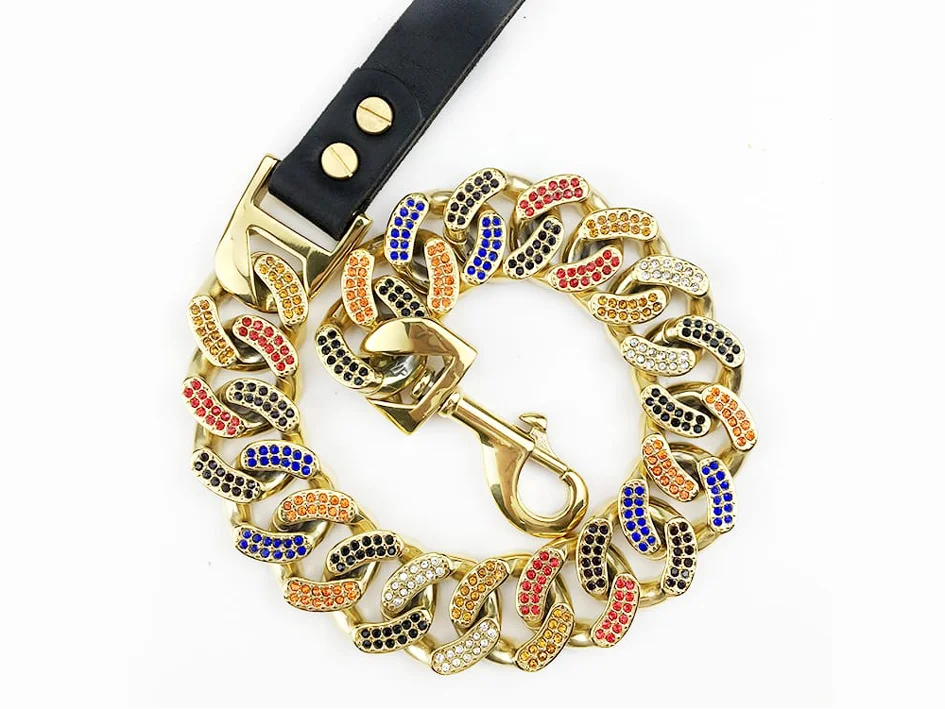 Shiny polished Cuban dog chain