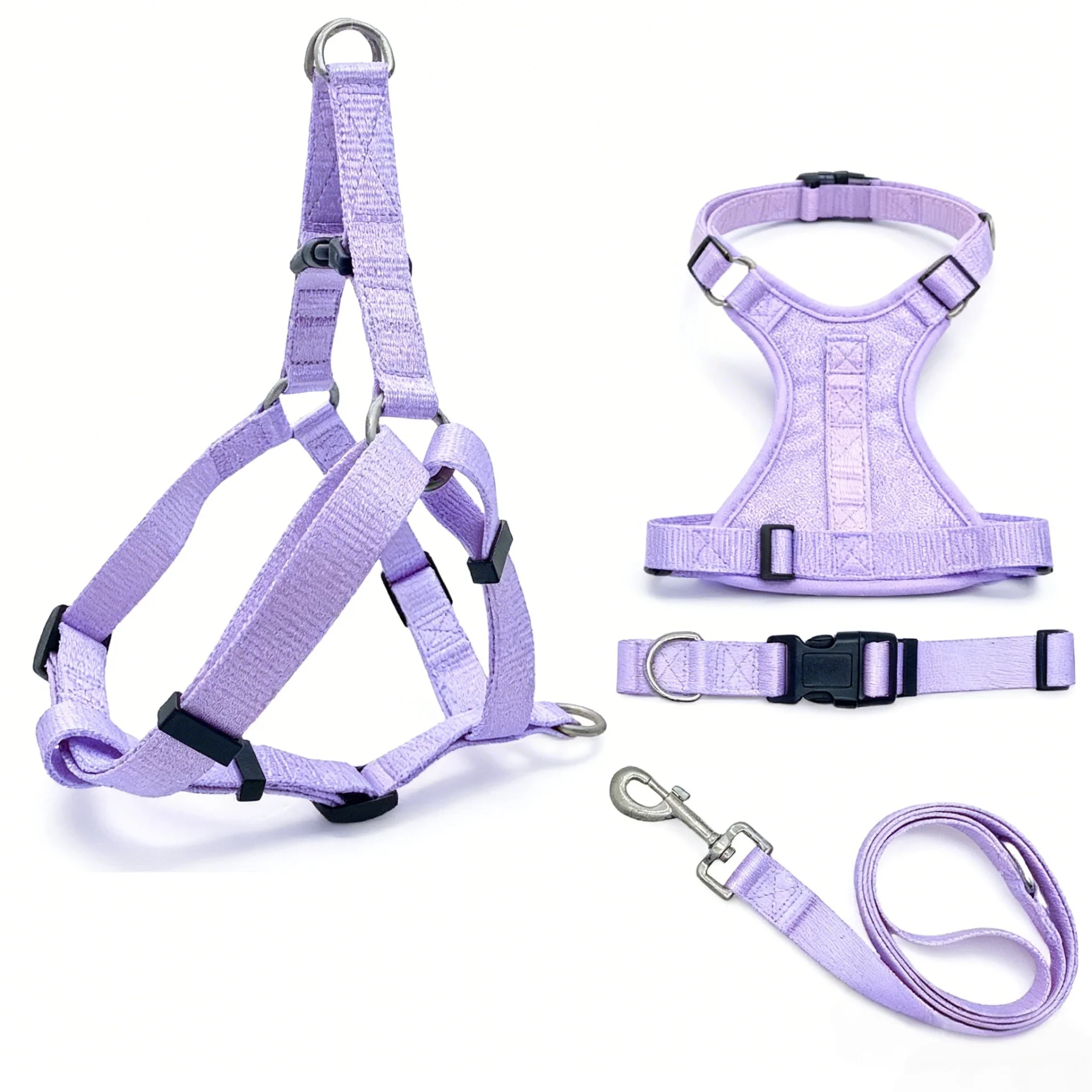 Webbing harness and leash set