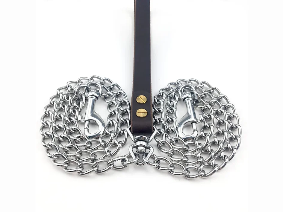 Double Cuban chain leash set