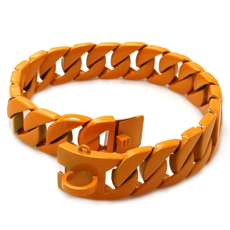 Orange Cuban Chain