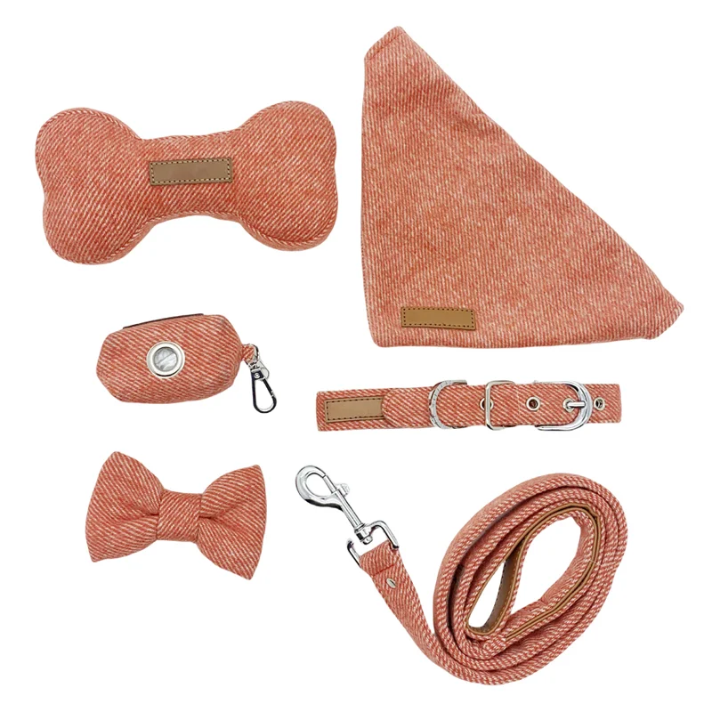 Solid color harness and leash set